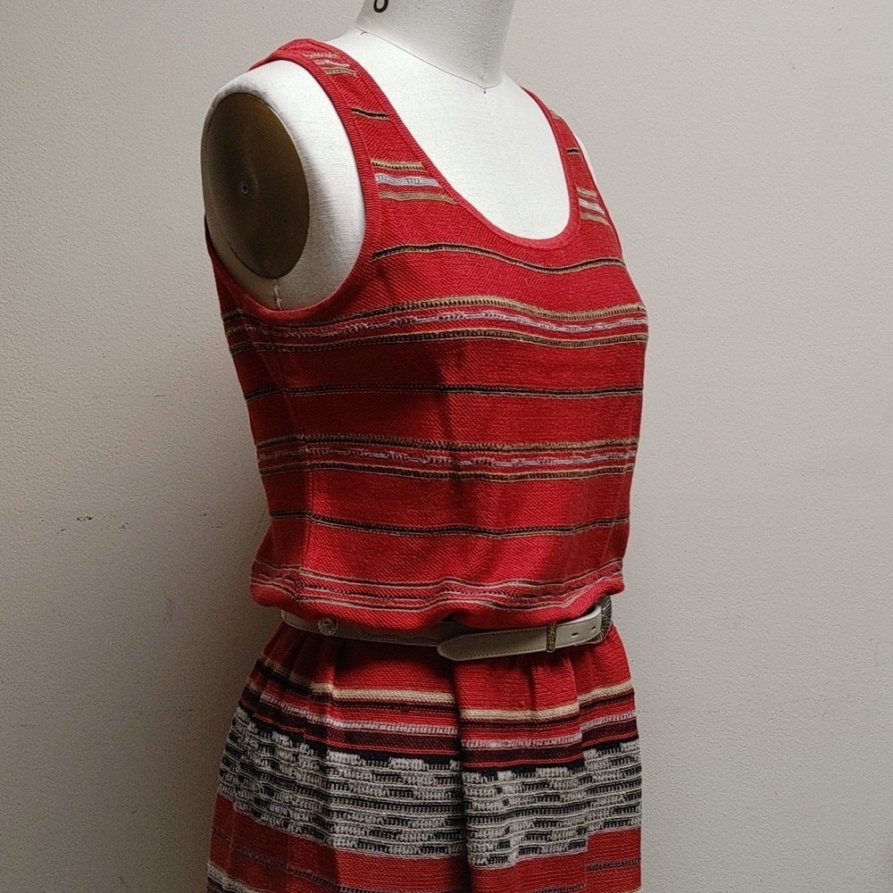 Peruvian Connection Cotton Knit Sleeveless Dress in Rust - Picture 2 of 16
